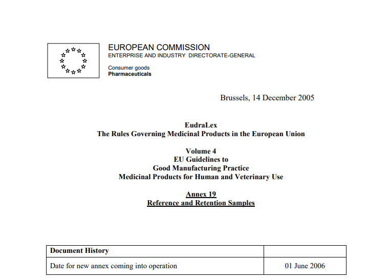 ضمان الجودة وسلامة الأدوية: إرشادات الاتحاد الأوروبي حول العينات المرجعية  Reference Samplesوعينات الاحتفاظ  Retention Samples
