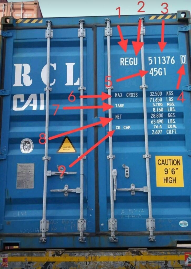 الرموز على حاويات الشحن high cube shipping containers