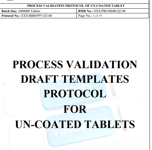 عملية التحقق من تصنيع الأقراص الدوائية غير الملبسة Process Validation for un coated tablets