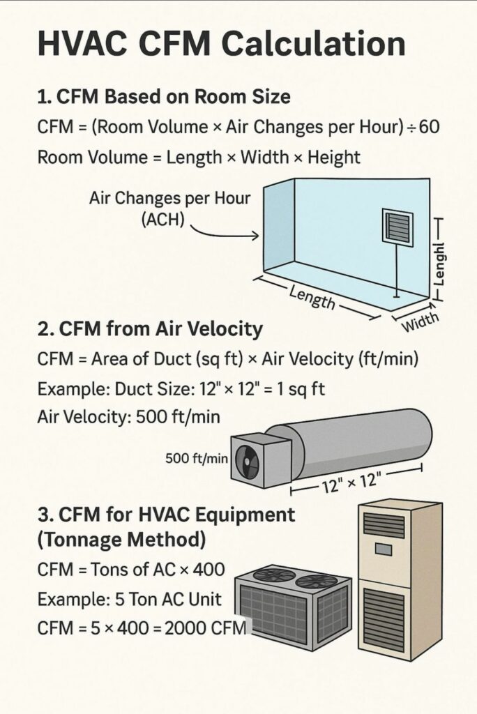 كيفية حساب كمية تدفق الهواء (CFM) في أنظمة التكييف (HVAC) كيفية حساب كمية تدفق الهواء (CFM) في أنظمة التكييف (HVAC)